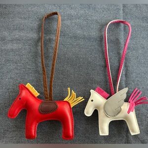 Red and Cream Horse Bag Charms